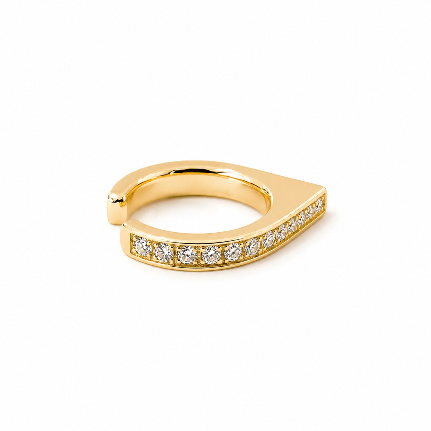 Spike Collection: 14K Gold Pavé Diamond Spike Point Ear Cuff