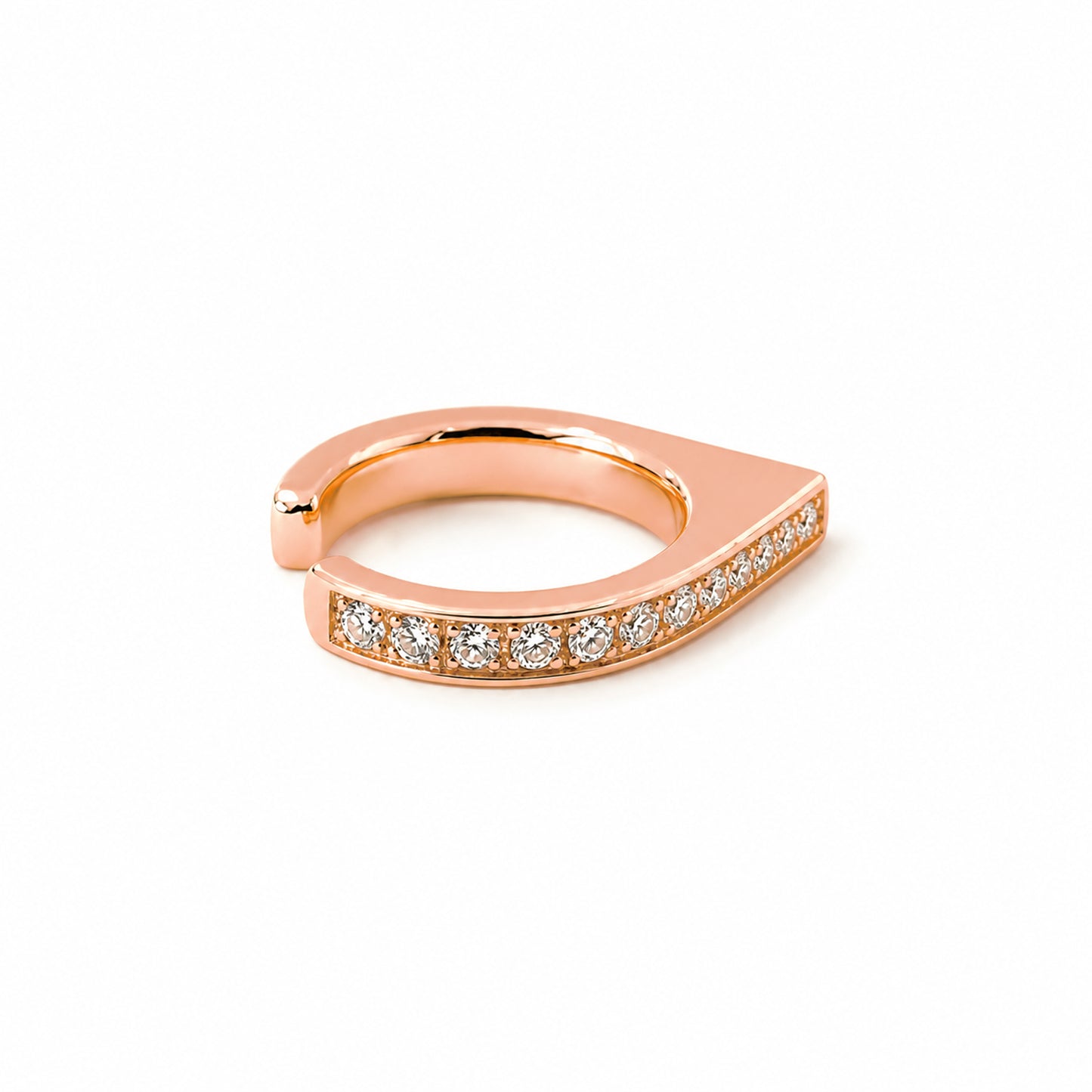 Spike Collection: 14K Gold Pavé Diamond Spike Point Ear Cuff