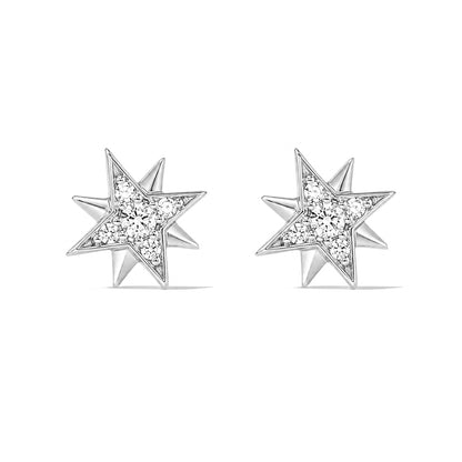 14K Gold Pavé Diamond Starburst Stud Earrings