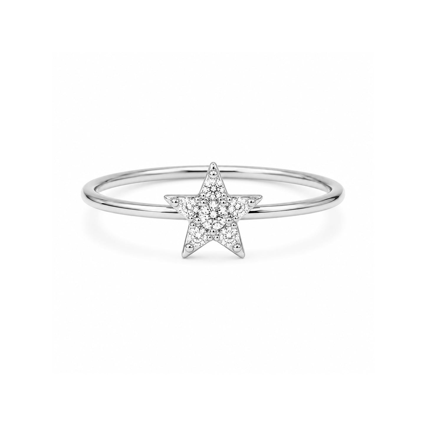 14K Gold Pavé Diamond XS Star Ring