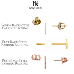 14K Gold Hebrew Chai Stud Earrings