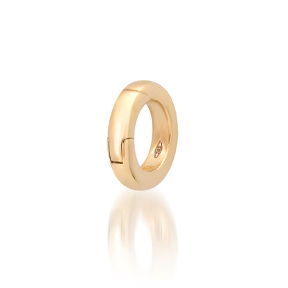 14K Gold Round Push Lock Charm Enhancer