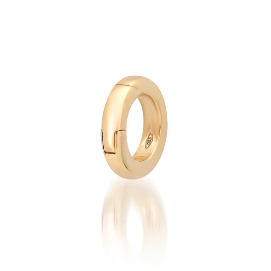 14K Gold Round Push Lock Charm Enhancer