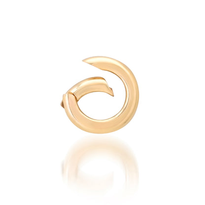 14K Gold Round Push Lock Charm Enhancer