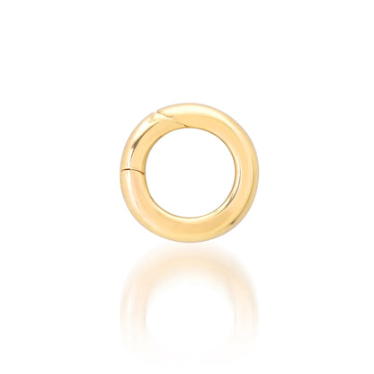 14K Gold Round Push Lock Charm Enhancer