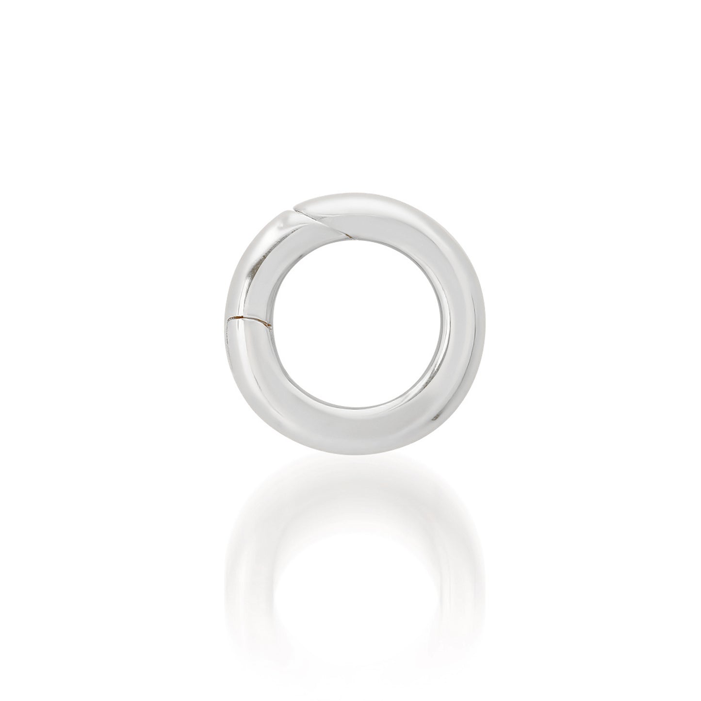 14K Gold Round Push Lock Charm Enhancer