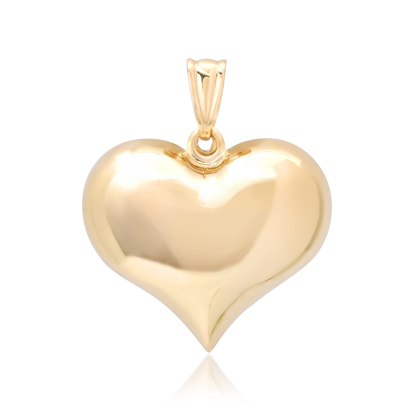 14K Gold Puffy Heart Charm Pendant