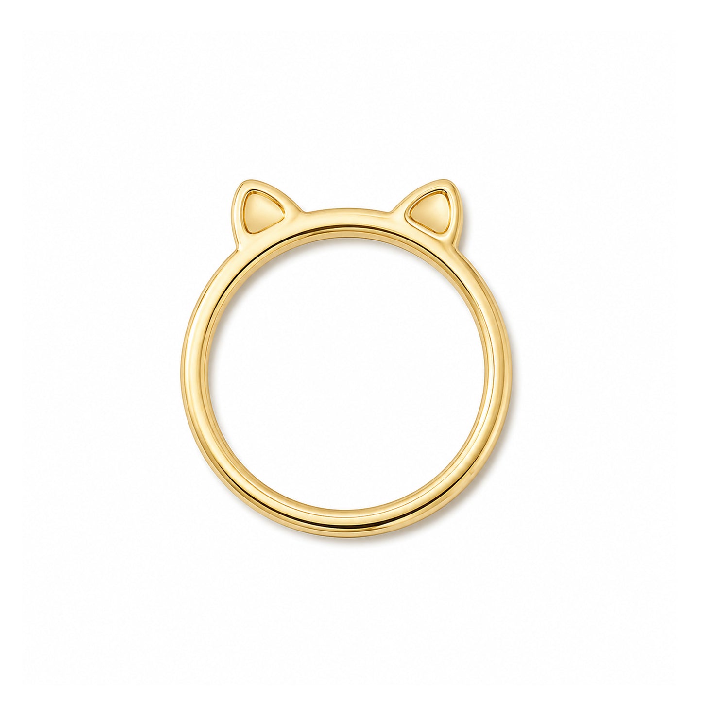 14K Gold Kitty Cat Ears Ring