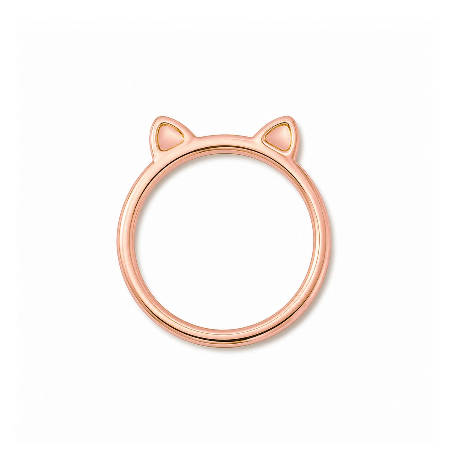 14K Gold Kitty Cat Ears Ring