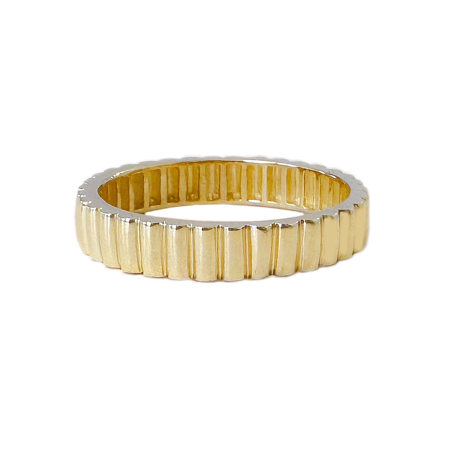 14K Gold Ribbed Eternity Band