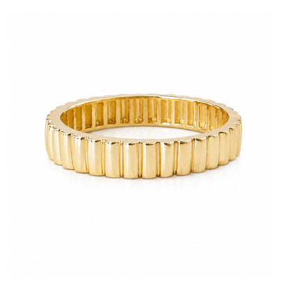 14K Gold Ribbed Eternity Band
