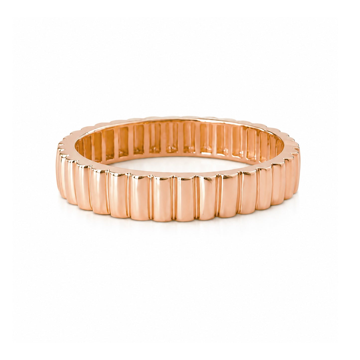 14K Gold Ribbed Eternity Band