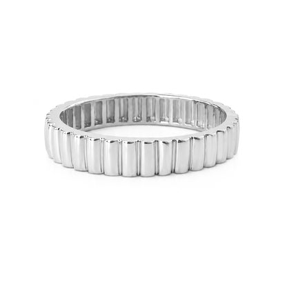 14K Gold Ribbed Eternity Band