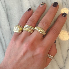 14K Gold Ribbed Eternity Band