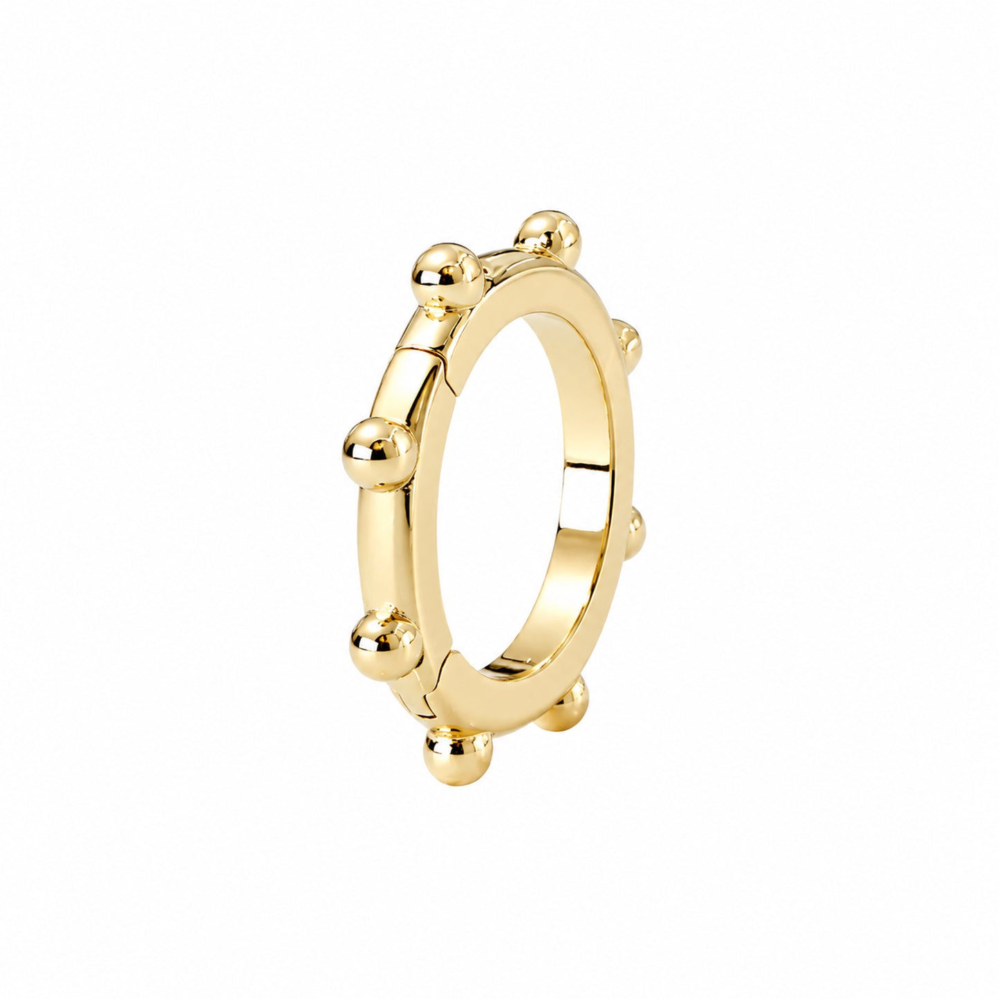 14K Gold Round Granulated Ball Charm Enhancer
