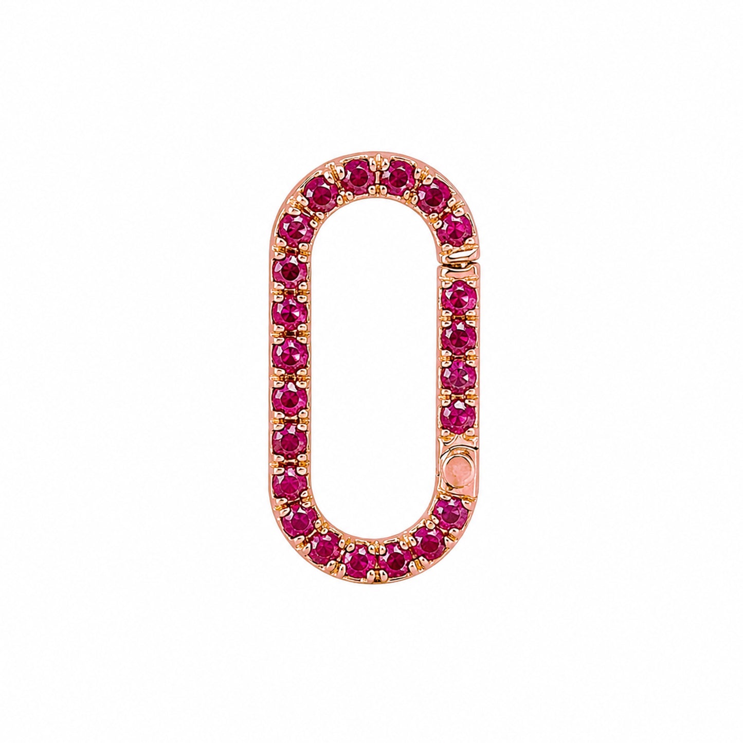 14K Gold Ruby Elongated Oval Charm Enhancer ~ Large Size