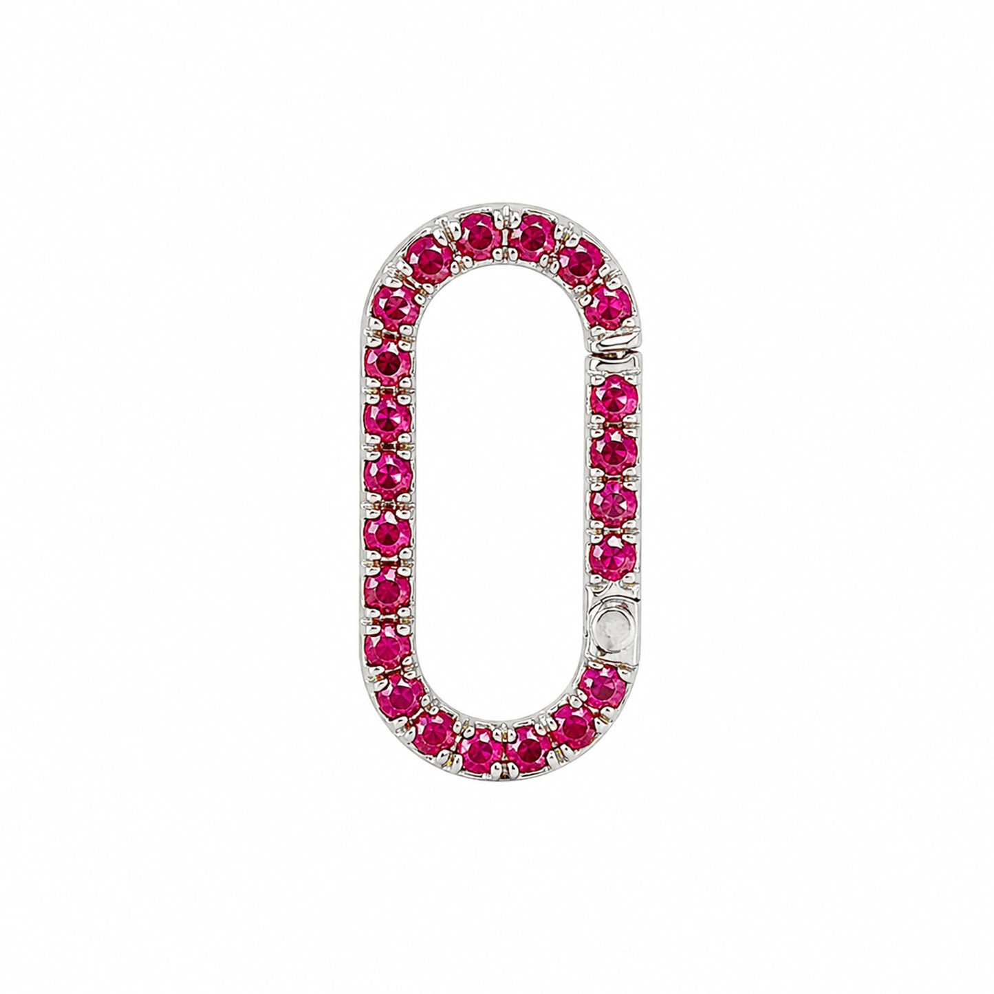 14K Gold Ruby Elongated Oval Charm Enhancer ~ Large Size