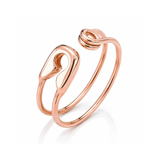 14K Gold Safety Pin Ring