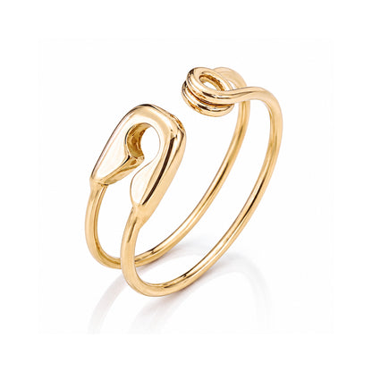 14K Gold Safety Pin Ring