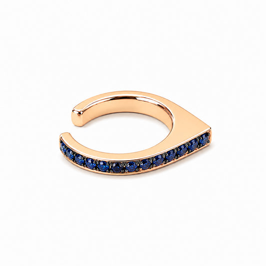 Spike Collection: 14K Gold Pavé Sapphire Spike Point Ear Cuff