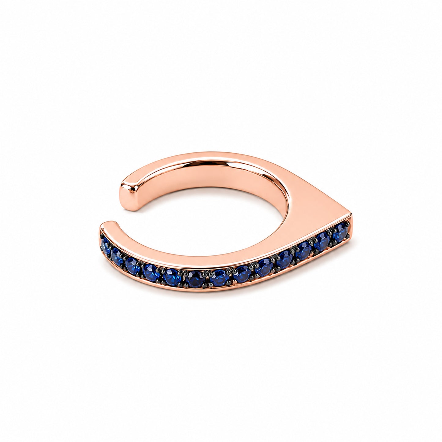 Spike Collection: 14K Gold Pavé Sapphire Spike Point Ear Cuff