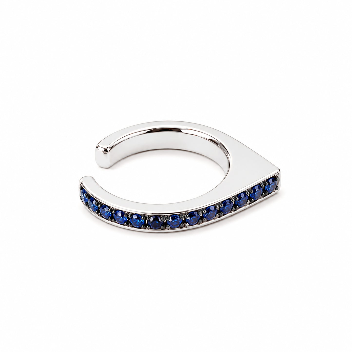 Spike Collection: 14K Gold Pavé Sapphire Spike Point Ear Cuff