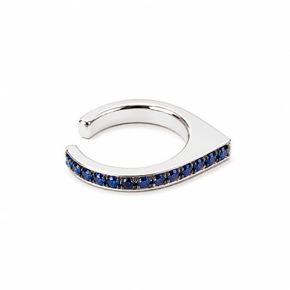 Spike Collection: 14K Gold Pavé Sapphire Spike Point Ear Cuff