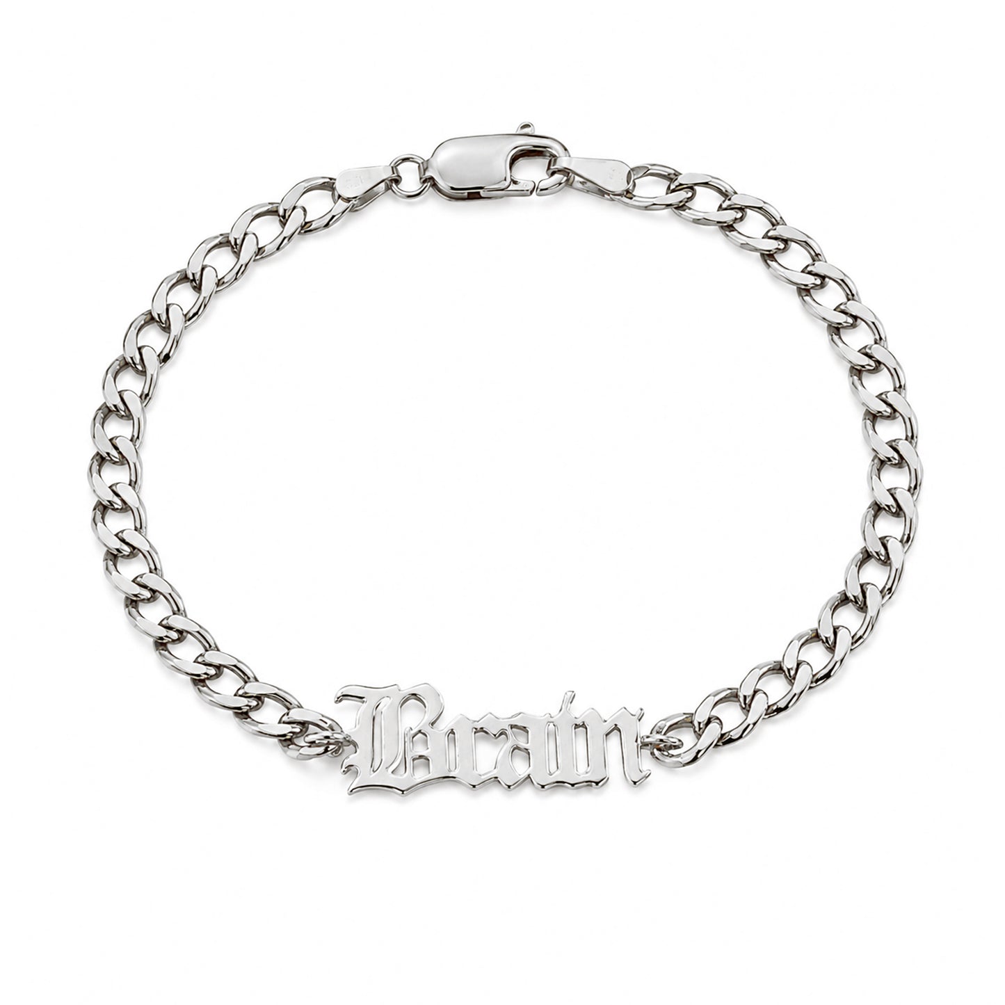 14K Gold Mini Nameplate Bracelet ~ Old English Font