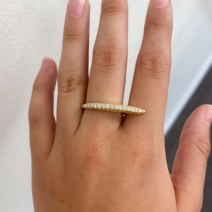 14K Gold Diamond Pavé Shark Fin Ring