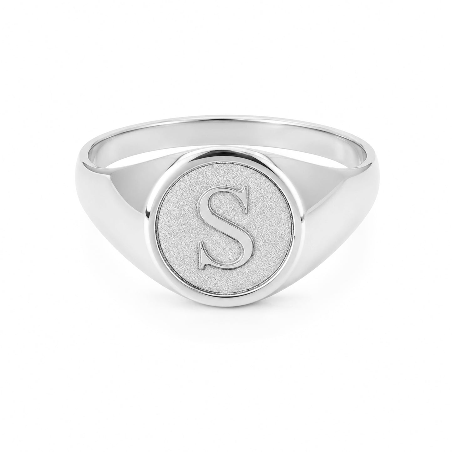 14K Gold Raised Initial Letter Signet Ring