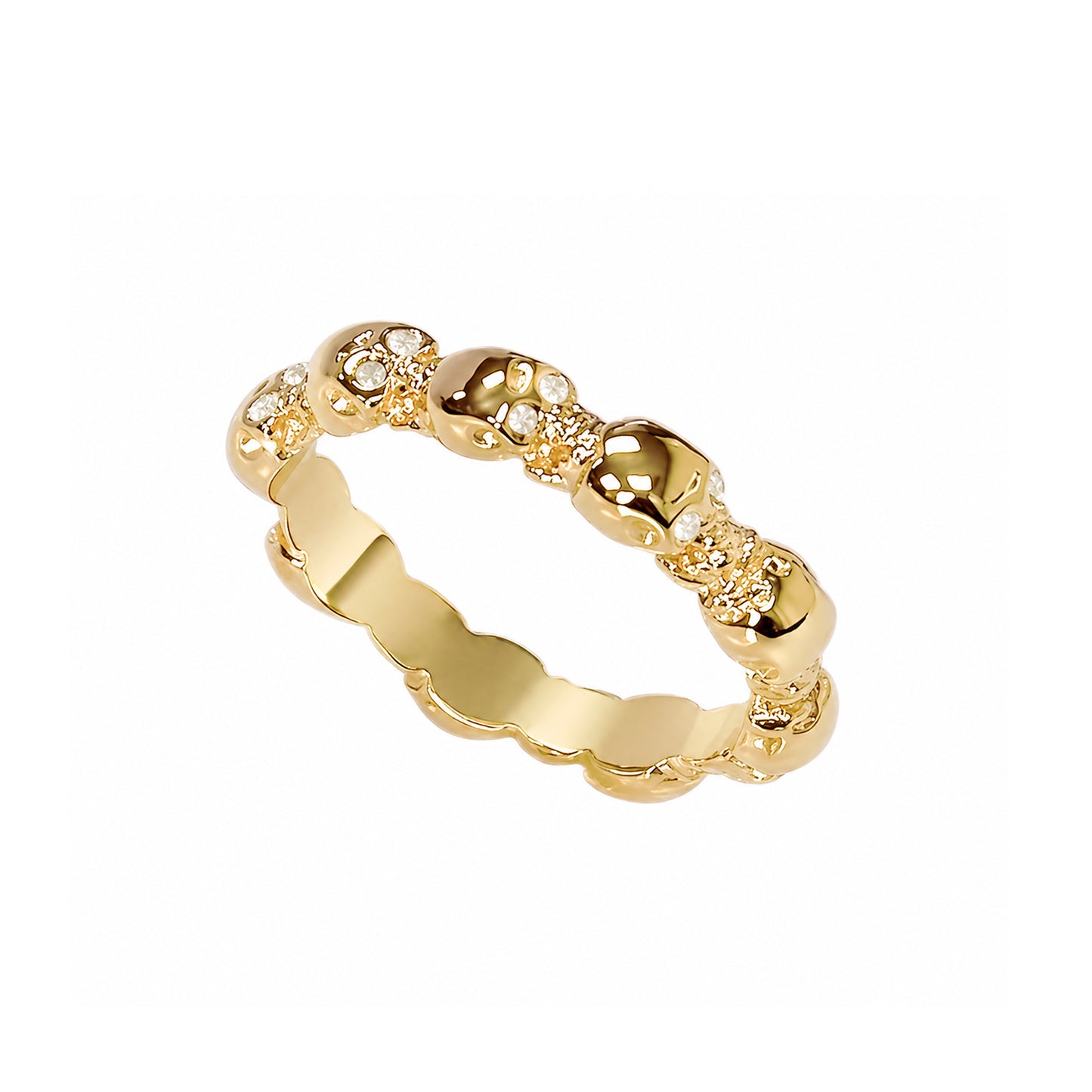 14K Gold Diamond Eternal Skulls Ring