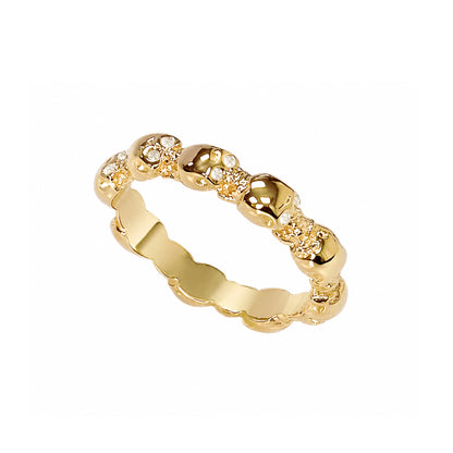 14K Gold Diamond Eternal Skulls Ring