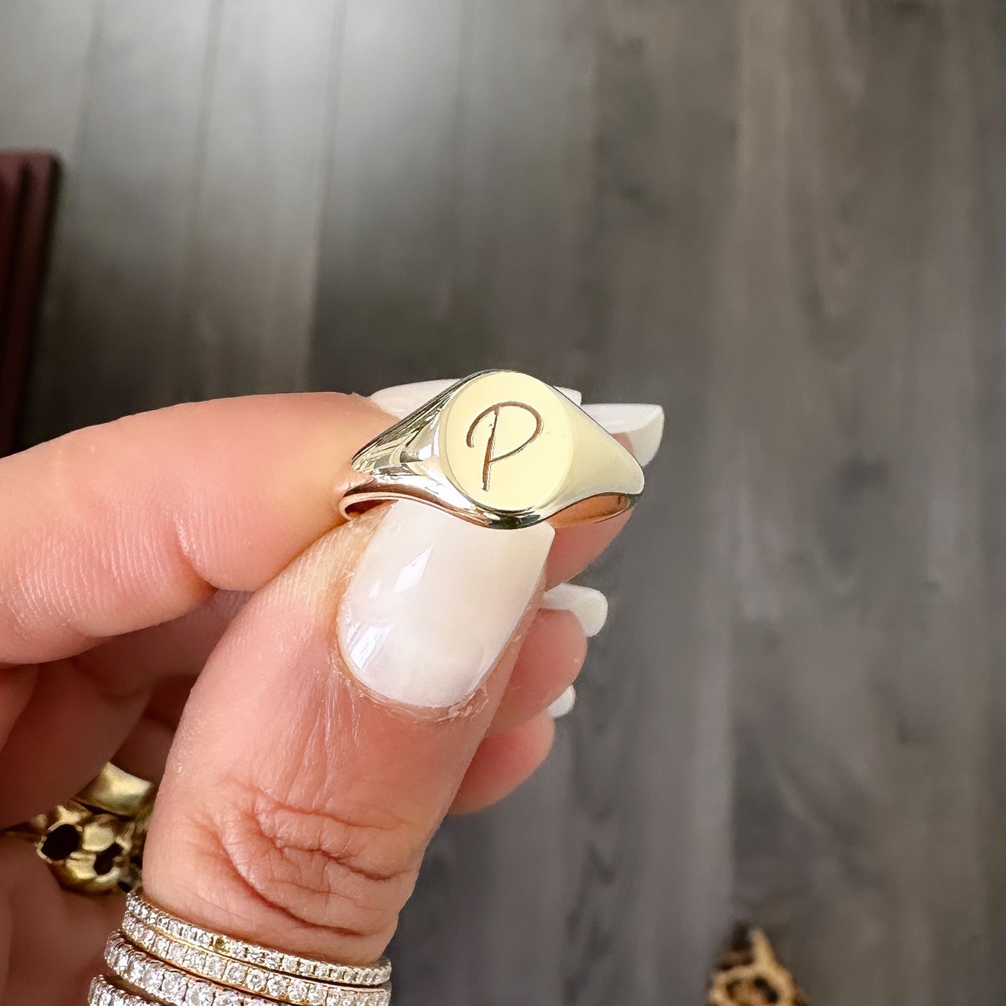 14K Gold Oval Signet Ring ~ Small Size