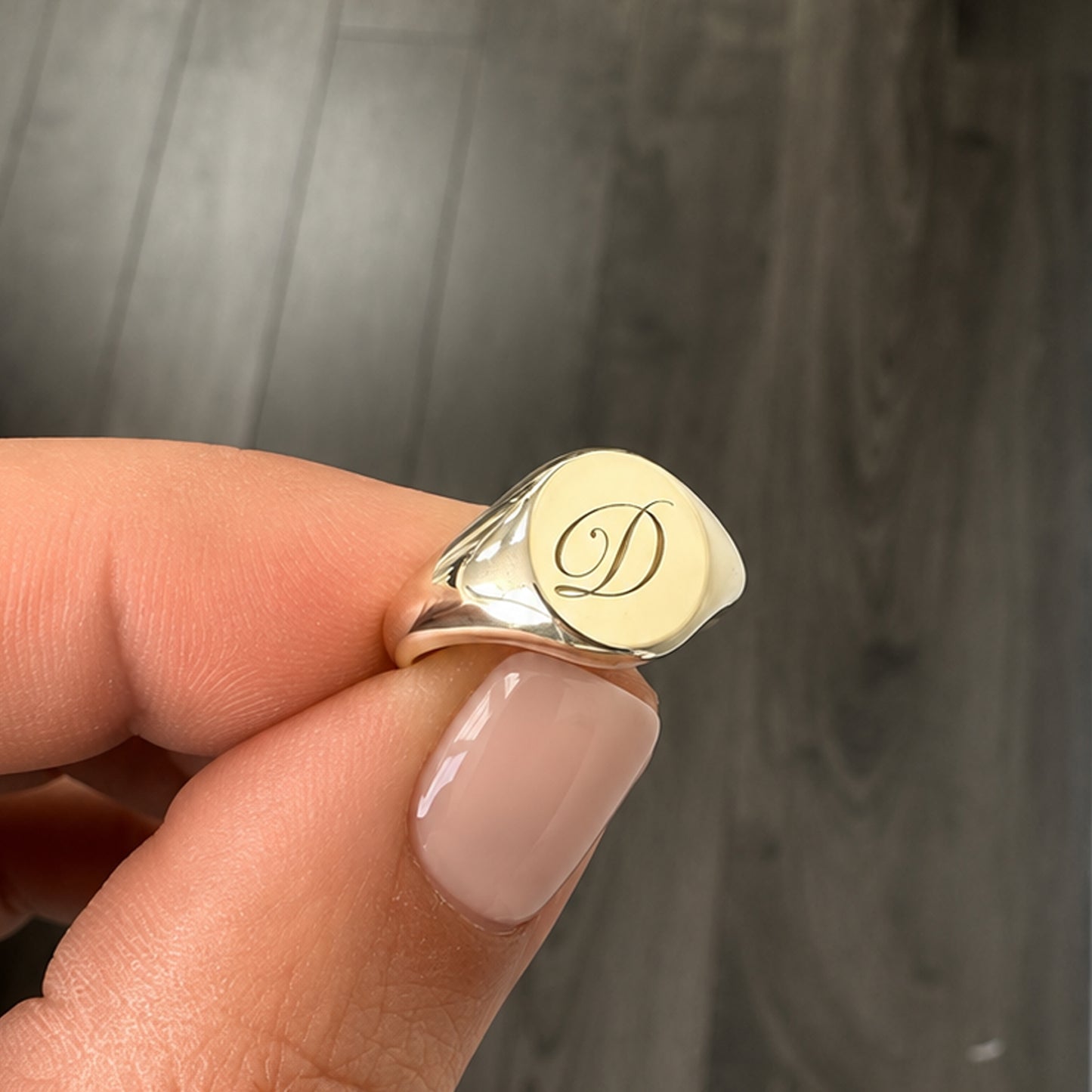 14K Gold Oval Signet Ring ~ Small Size