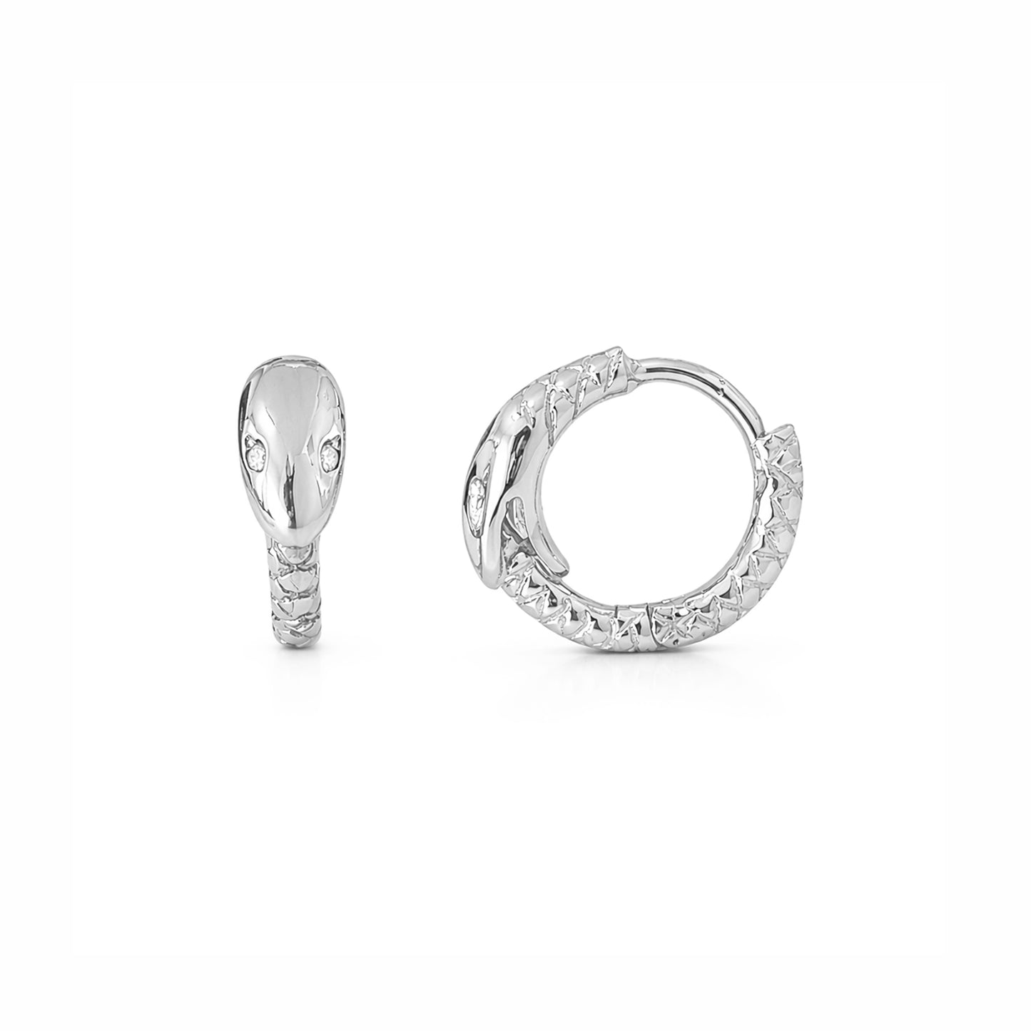 14K Gold Ouroboros Snake Huggie Hoop Earrings ~ Small Size