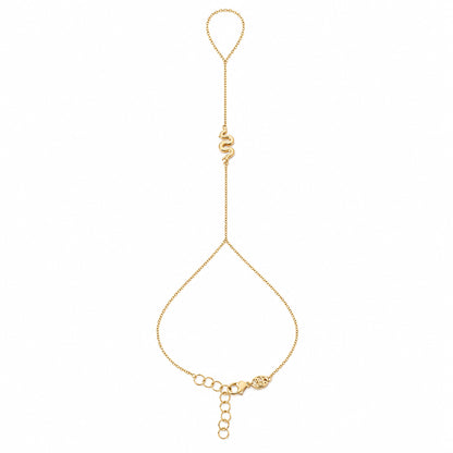 14K Gold Swivel Snake Finger Bracelet