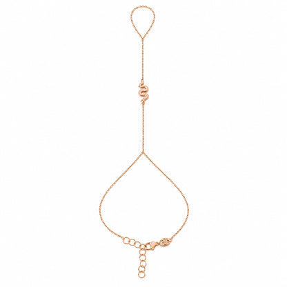 14K Gold Swivel Snake Finger Bracelet