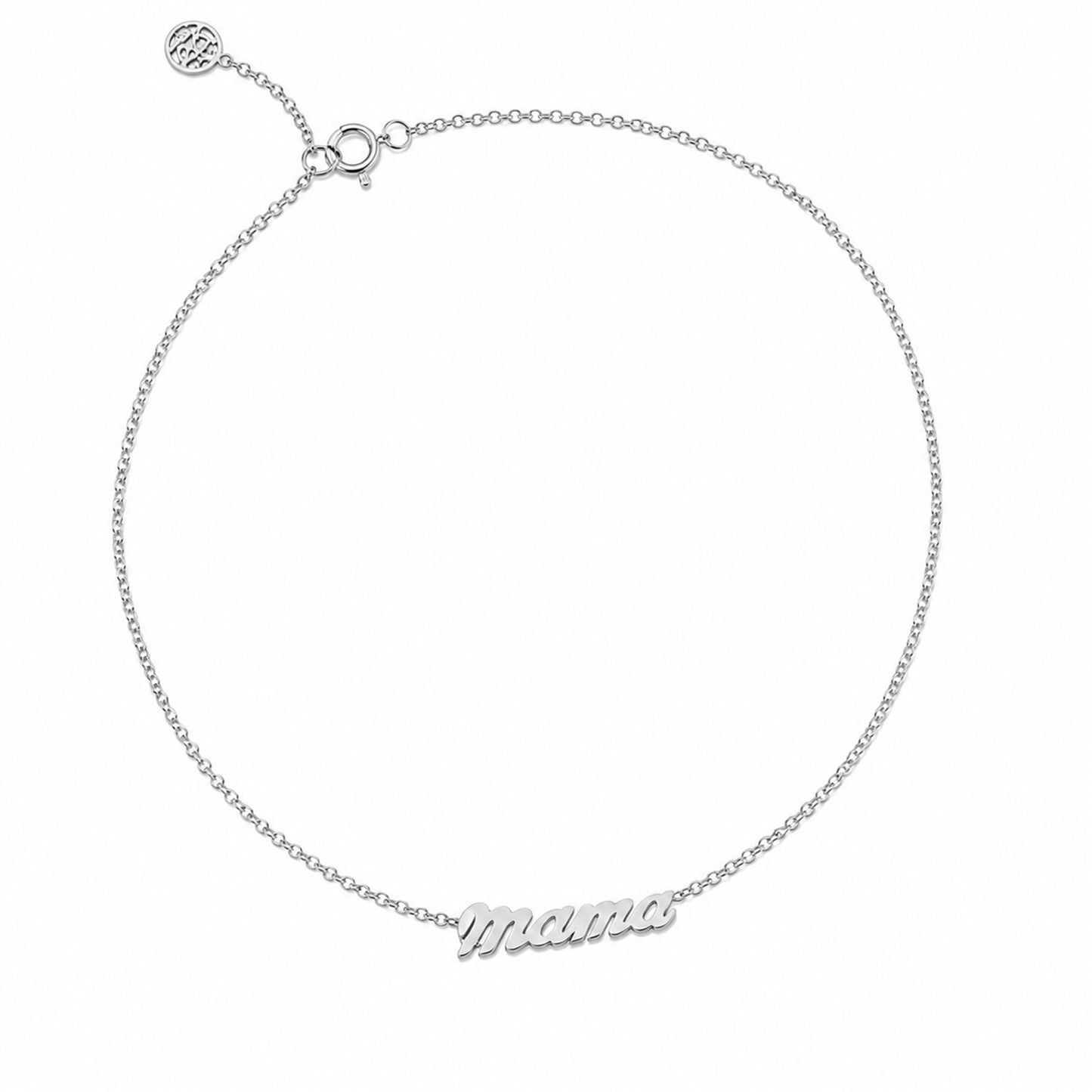 14K Gold Mama Charm Ankle Bracelet (Anklet) ~ Script Font