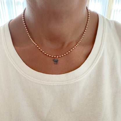 14K Gold Pavé Sapphire Hebrew Chai Charm Pendant