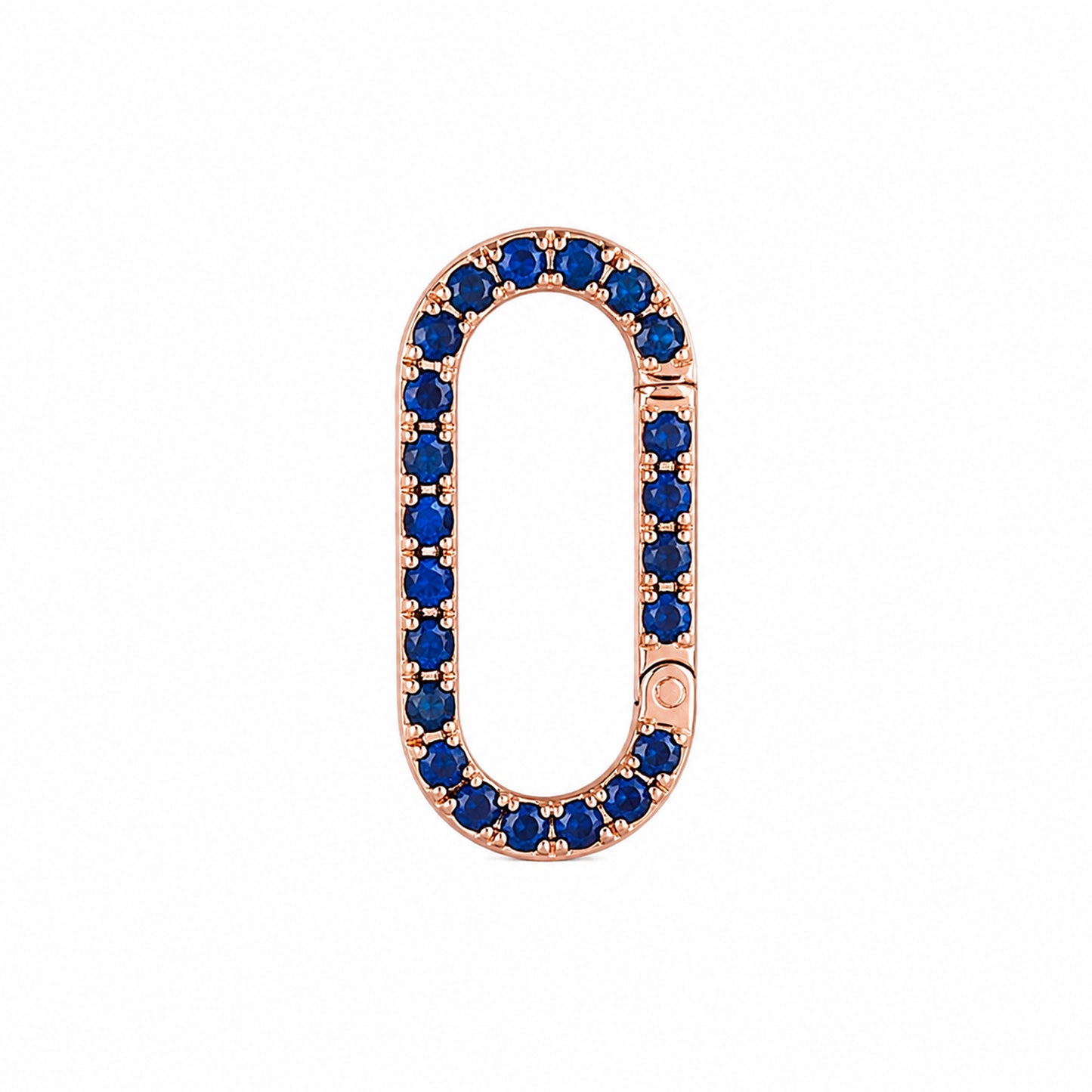 14K Gold Sapphire Elongated Oval Charm Enhancer ~ Large Size
