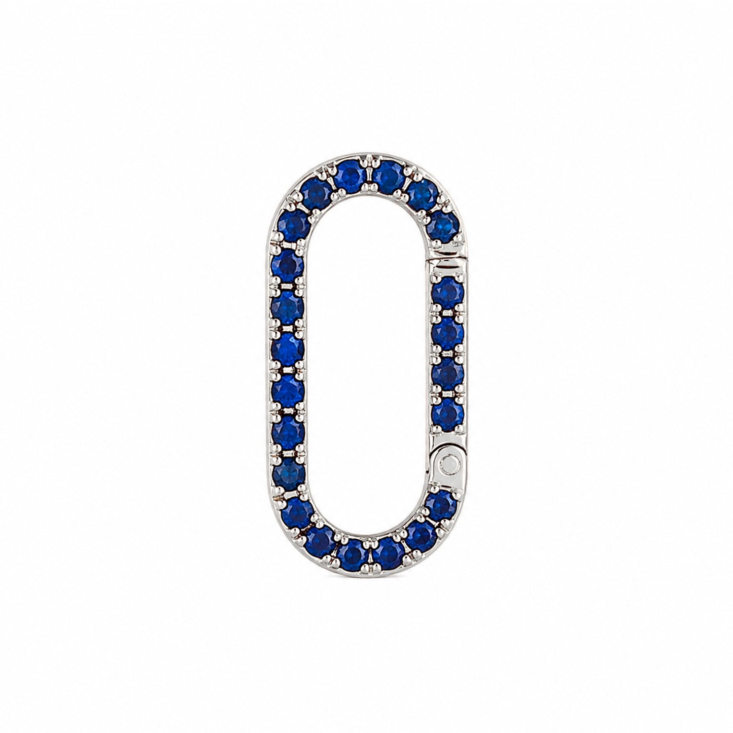 14K Gold Sapphire Elongated Oval Charm Enhancer ~ Large Size