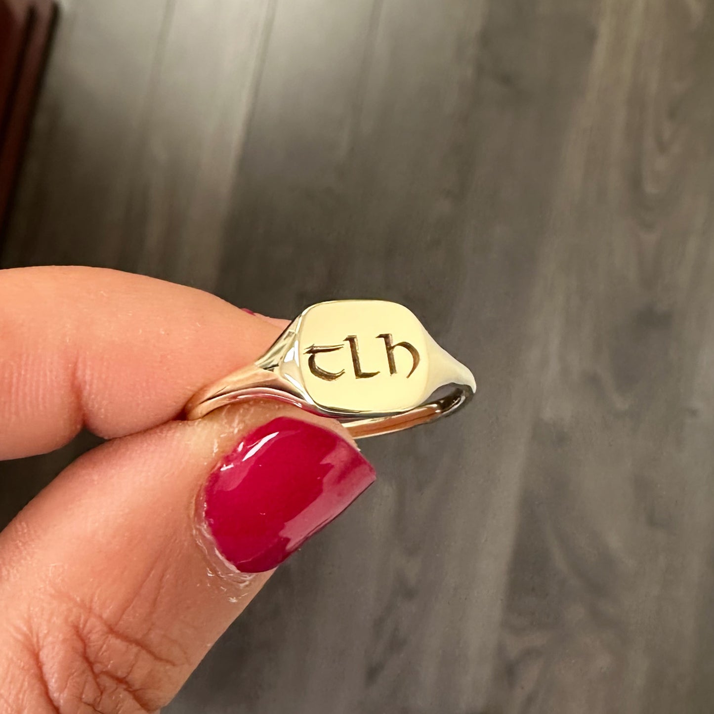 14K Gold Square Signet Ring