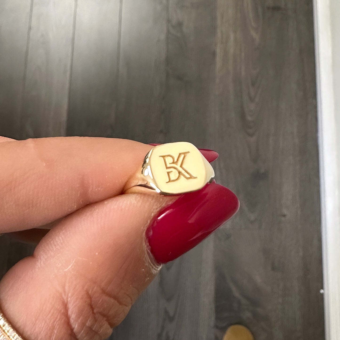 14K Gold Square Signet Ring