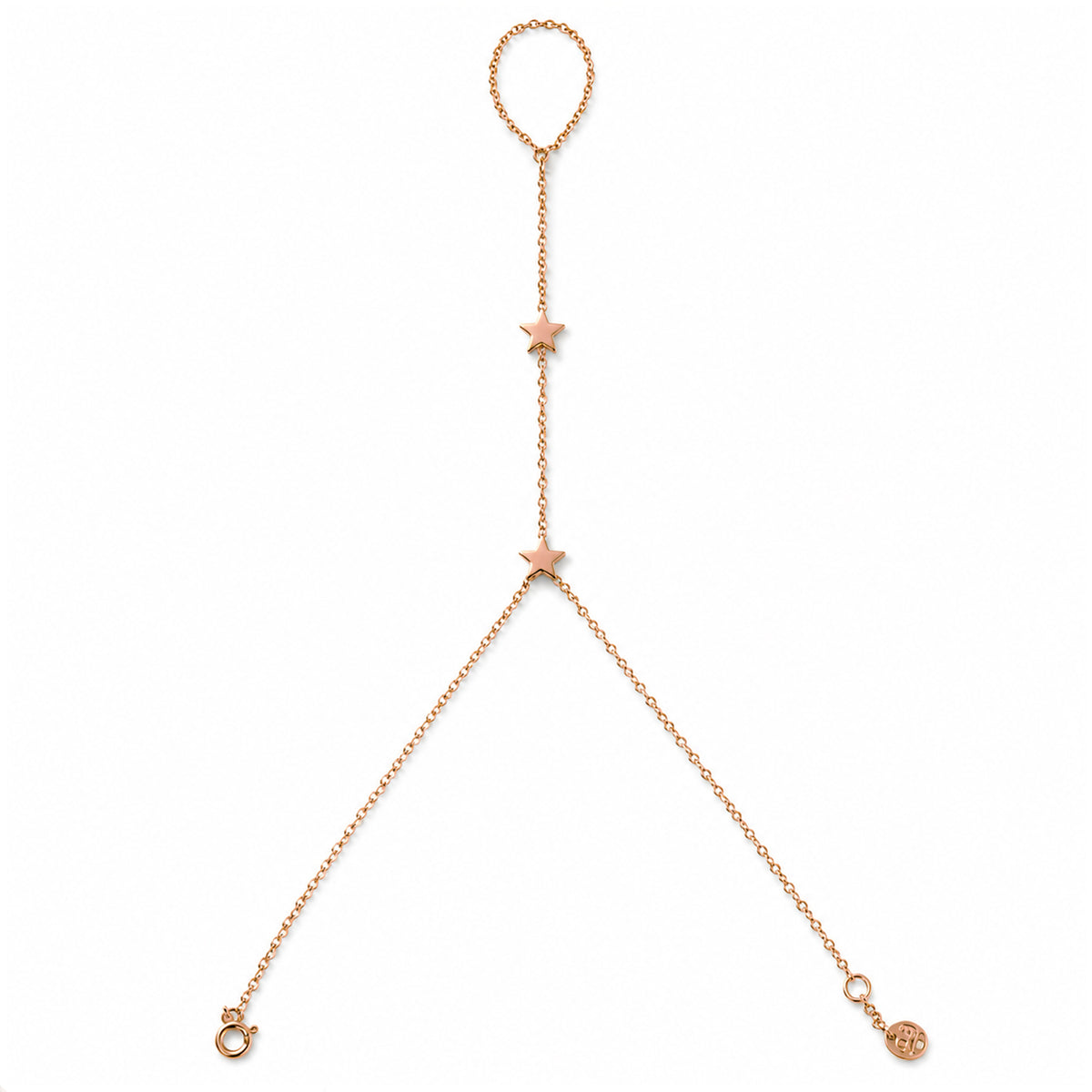 14K Gold Double Star Finger Bracelet
