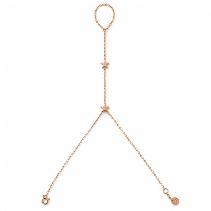 14K Gold Double Star Finger Bracelet