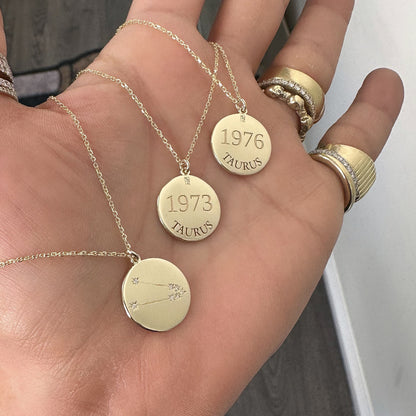 Zodiac Constellation Collection: Taurus 14K Gold & Diamond Pendant Necklace