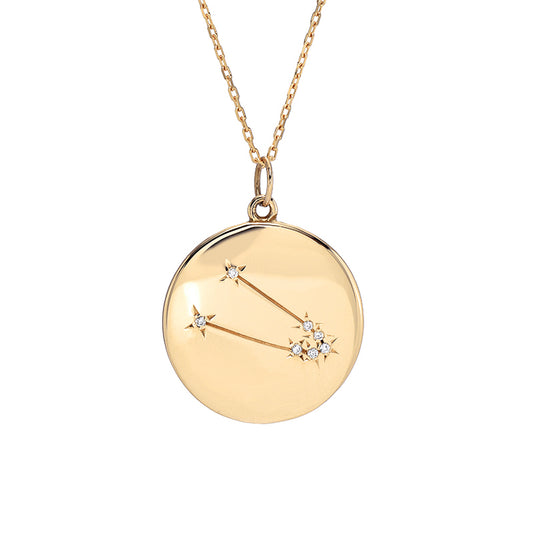 Zodiac Constellation Collection: Taurus 14K Gold & Diamond Pendant Necklace