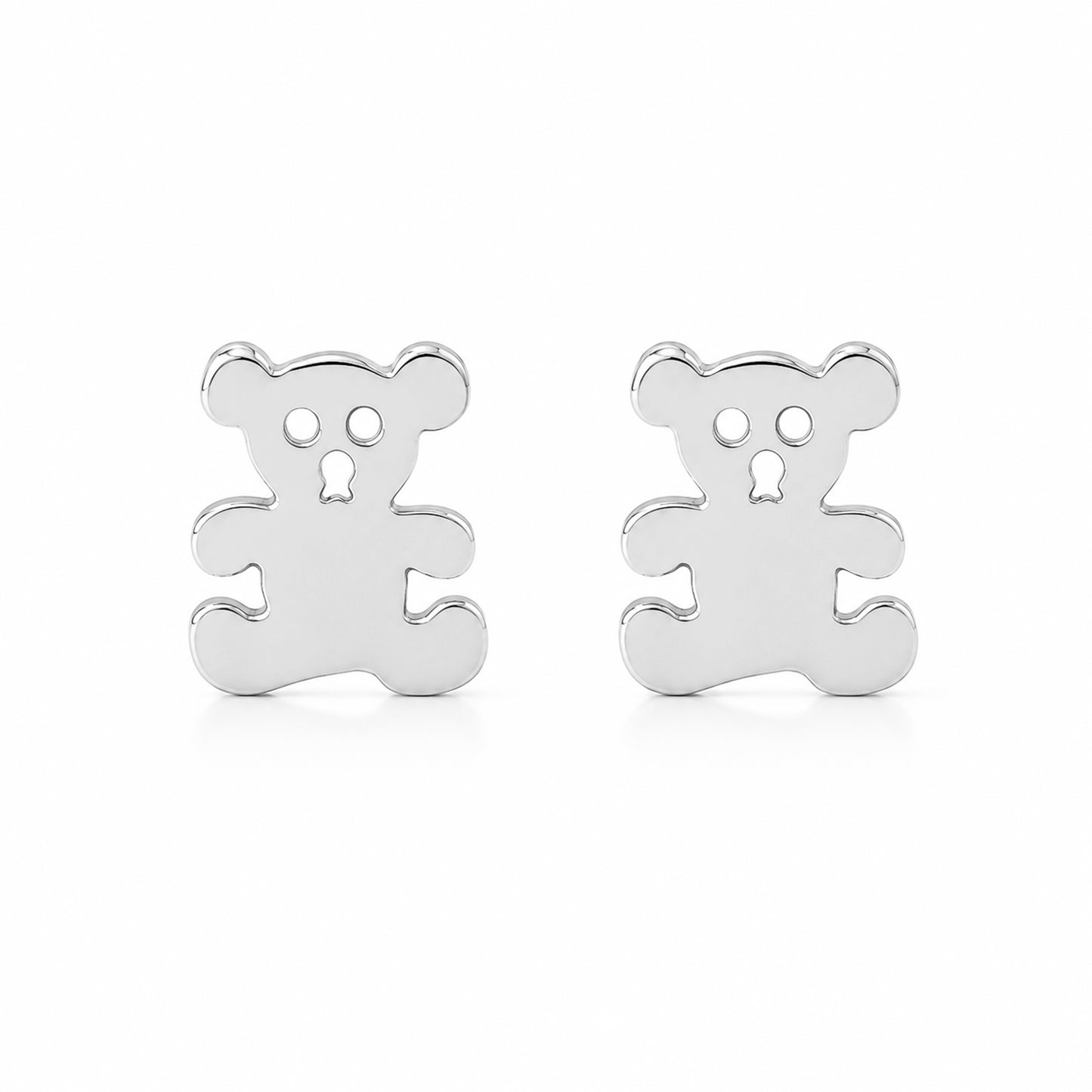 14K Gold Teddy Bear Stud Earrings
