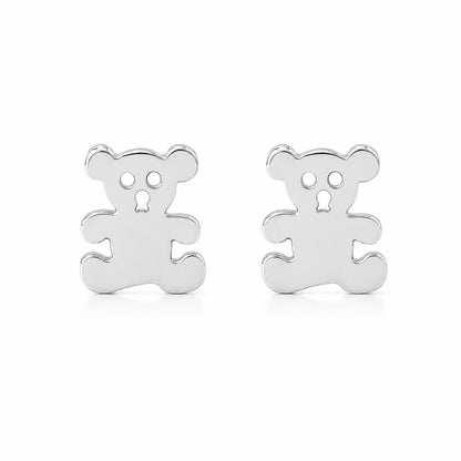 14K Gold Teddy Bear Stud Earrings
