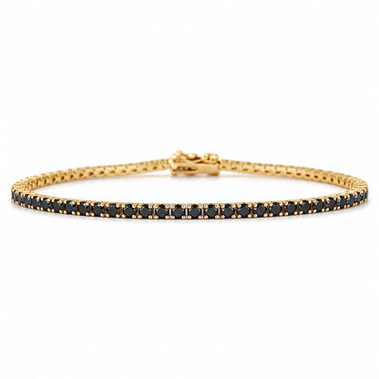 14K Gold Black Diamond Tennis Bracelet